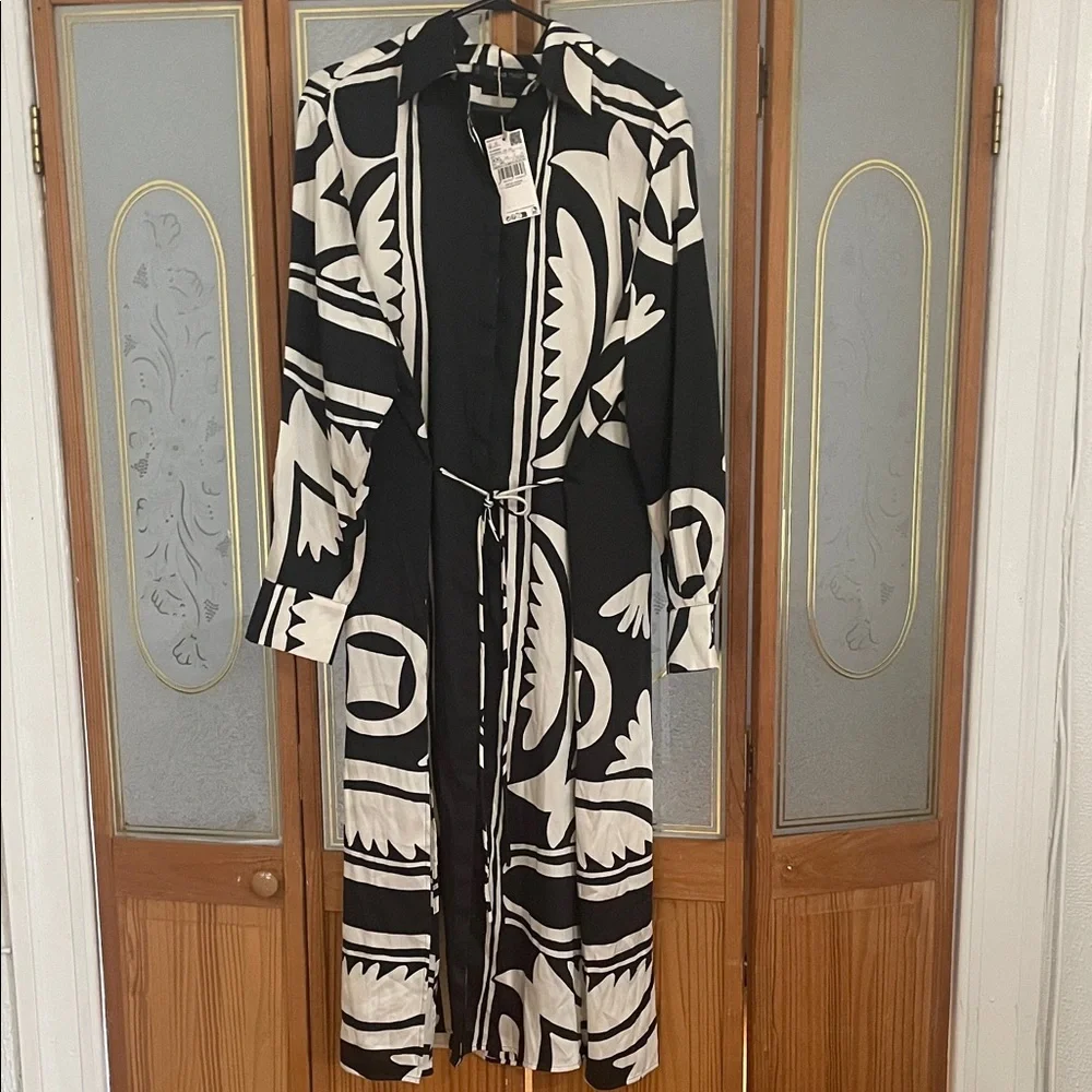 Mango Black and White Maxi Dress - Picture 2 of 7